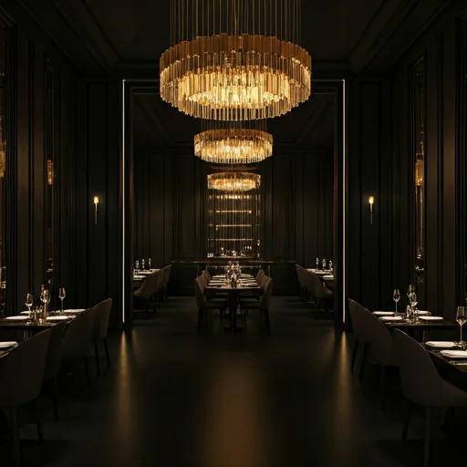 The Onyx Room luxury restaurant interior at night