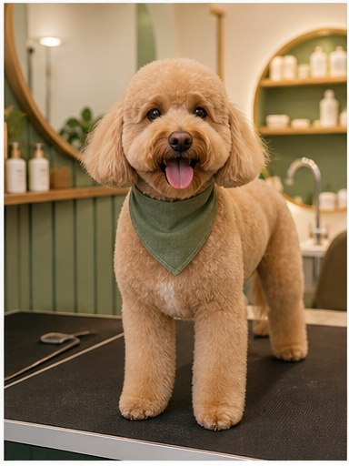 Freshly groomed dog looking proud and clean after a PawSpa visit