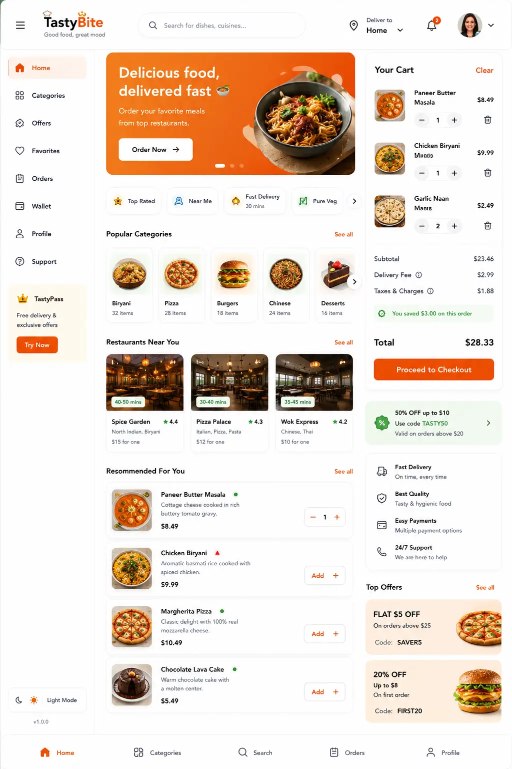 Restaurant Ordering PWA concept visual one
