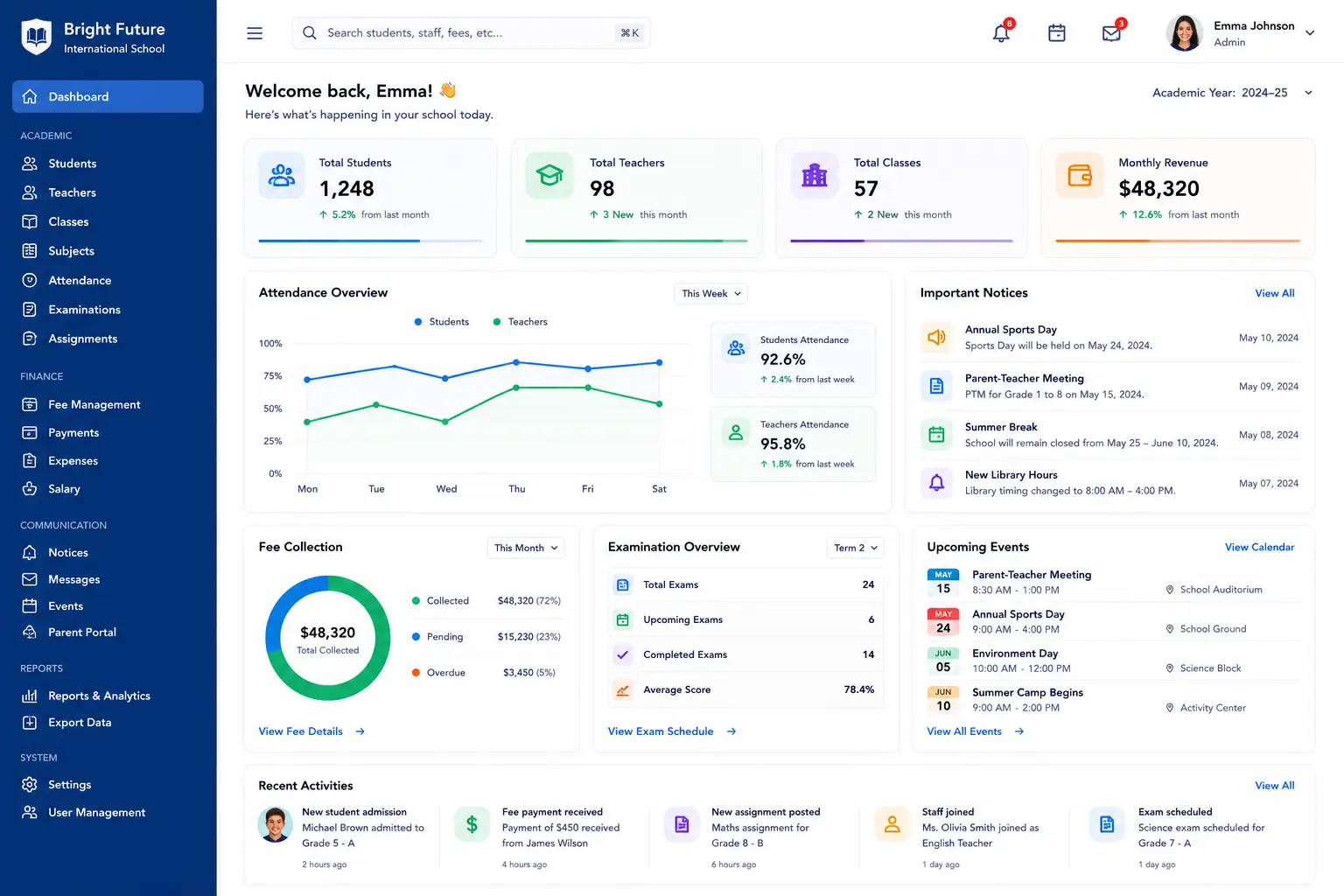 School Management Portal concept visual one