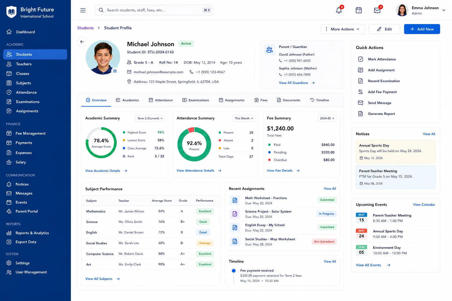 School Management Portal concept visual two