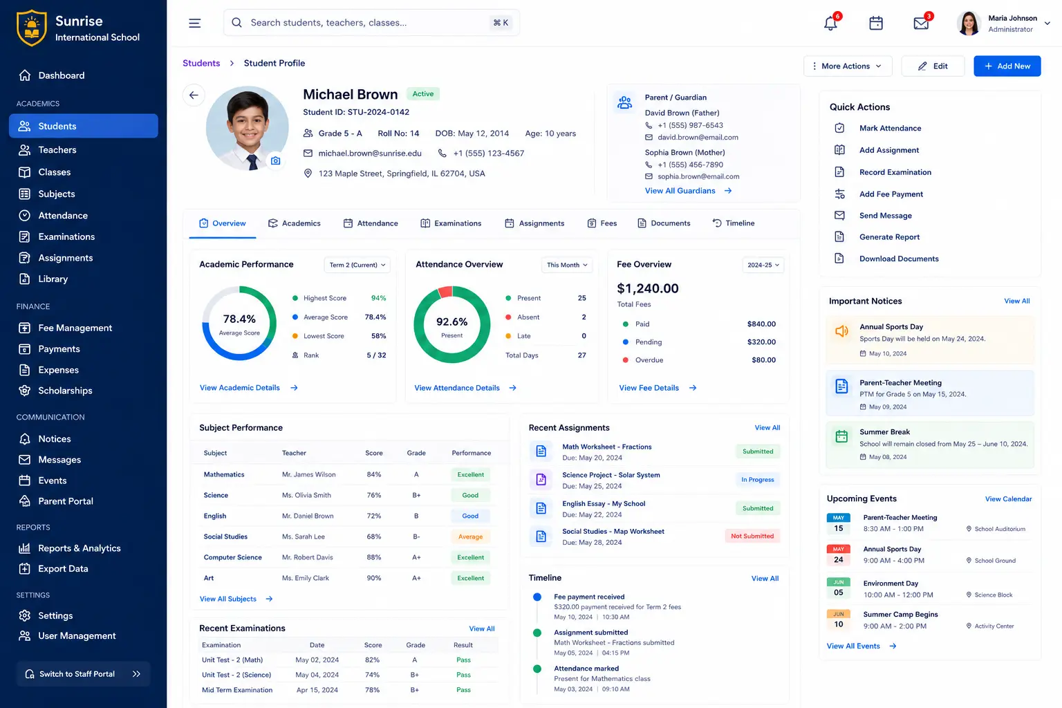 School Portal System concept visual two